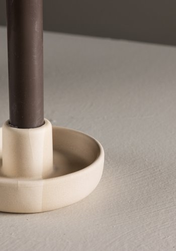 VENTURE DESIGN Otis lysestage, rund - beige/gr stentj (B11xH5)