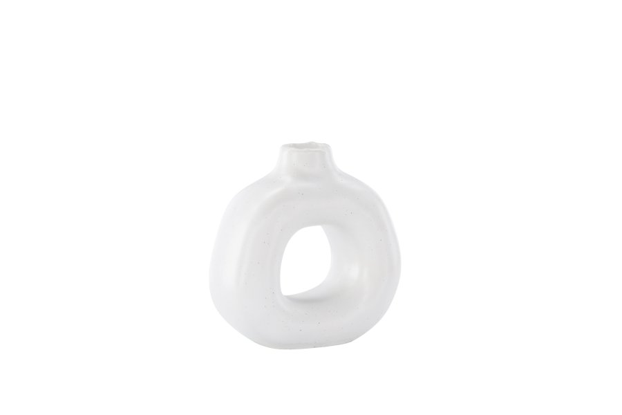 VENTURE DESIGN Judi lysestage - hvide/sorte prikker stentj (13x6x13H)