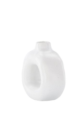 VENTURE DESIGN Judi lysestage - hvide/sorte prikker stentj (13x6x13H)