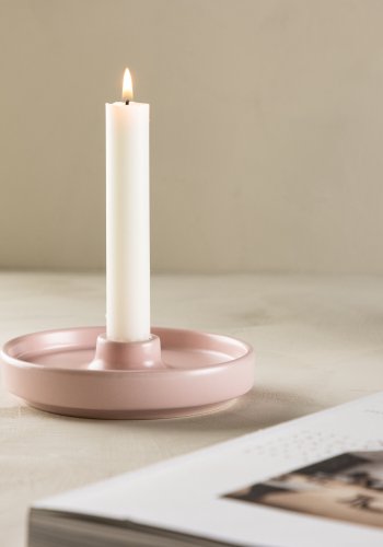 VENTURE DESIGN Bette lysestage, rund - lyserd stentj (B13xH4)