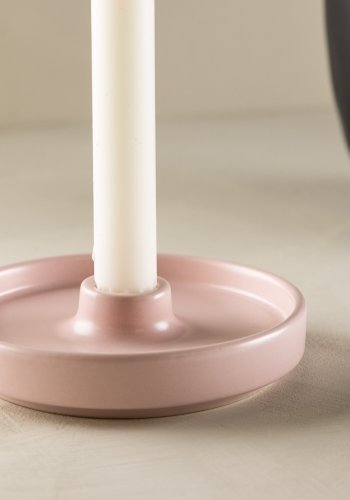 VENTURE DESIGN Bette lysestage, rund - lyserd stentj (B13xH4)