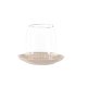 VENTURE DESIGN Archy lysestage, rund - klar glas og beige stentj (12xH9,5)
