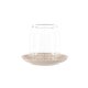 VENTURE DESIGN Archy lysestage, rund - klar glas og beige stentj (12xH9,5)