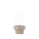 VENTURE DESIGN Davida lysestage, rund - klar glas og beige stentj (13xH20)