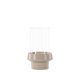 VENTURE DESIGN Davida lysestage, rund - klar glas og beige stentj (13xH20)