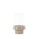 VENTURE DESIGN Davida lysestage, rund - klar glas og beige stentj (13xH20)