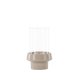 VENTURE DESIGN Davida lysestage, rund - klar glas og beige stentj (13xH20)