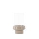 VENTURE DESIGN Davida lysestage, rund - klar glas og beige stentj (13xH20)