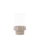 VENTURE DESIGN Davida lysestage, rund - klar glas og beige stentj (13xH20)