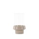 VENTURE DESIGN Davida lysestage, rund - klar glas og beige stentj (13xH20)