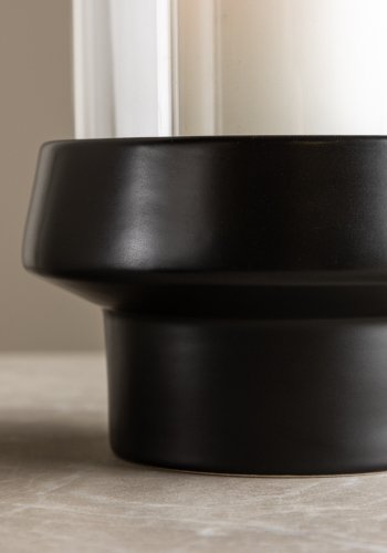 VENTURE DESIGN Davida lysestage, rund - klar glas og sort stentj (15xH29)