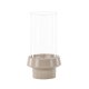 VENTURE DESIGN Davida lysestage, rund - klar glas og beige stentj (15xH29)