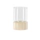 VENTURE DESIGN Vica lysestage, rund - glas og beige/sorte prikker stentj (D8xH12xB8)