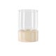 VENTURE DESIGN Vica lysestage, rund - glas og beige/sorte prikker stentj (D8xH12xB8)