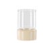 VENTURE DESIGN Vica lysestage, rund - glas og beige/sorte prikker stentj (D8xH12xB8)
