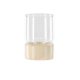 VENTURE DESIGN Vica lysestage, rund - glas og beige/sorte prikker stentj (D8xH12xB8)