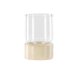 VENTURE DESIGN Vica lysestage, rund - glas og beige/sorte prikker stentj (D8xH12xB8)
