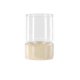 VENTURE DESIGN Vica lysestage, rund - glas og beige/sorte prikker stentj (D8xH12xB8)