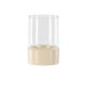 VENTURE DESIGN Vica lysestage, rund - glas og beige/sorte prikker stentj (D8xH12xB8)