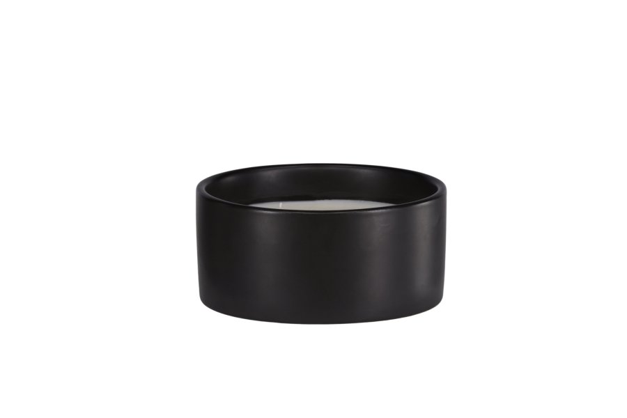 VENTURE DESIGN Douglas duftlys, rund - 25% sojavoks, 25% paraffin, sort keramik (D13xH6)