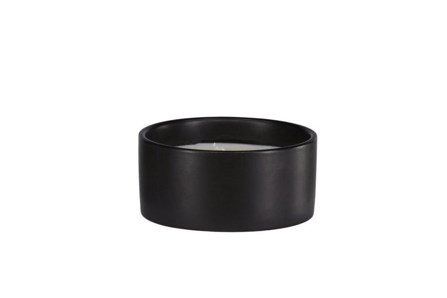 VENTURE DESIGN Douglas duftlys, rund - 25% sojavoks, 25% paraffin, sort keramik (D13xH6)