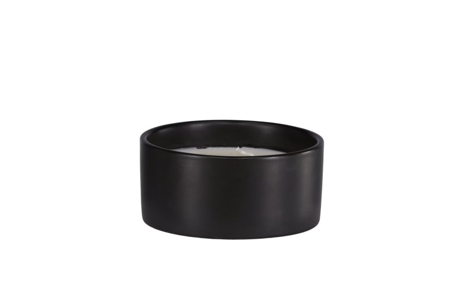 VENTURE DESIGN Douglas duftlys, rund - 25% sojavoks, 25% paraffin, sort keramik (D13xH6)