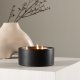 VENTURE DESIGN Douglas duftlys, rund - 25% sojavoks, 25% paraffin, sort keramik (D13xH6)