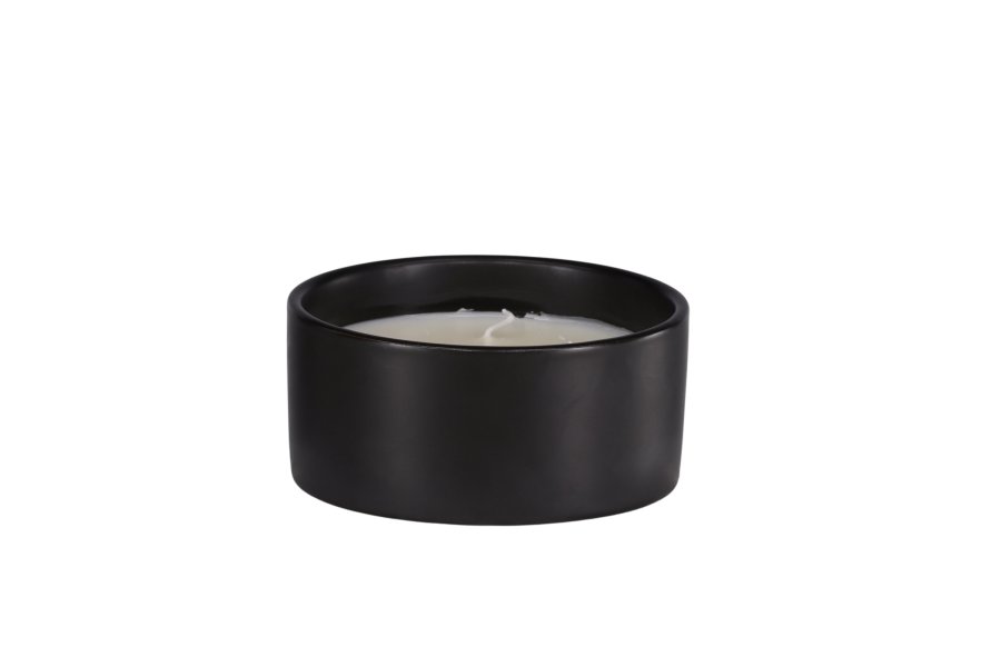 VENTURE DESIGN Douglas duftlys, rund - 25% sojavoks, 25% paraffin, sort keramik (D13xH6)