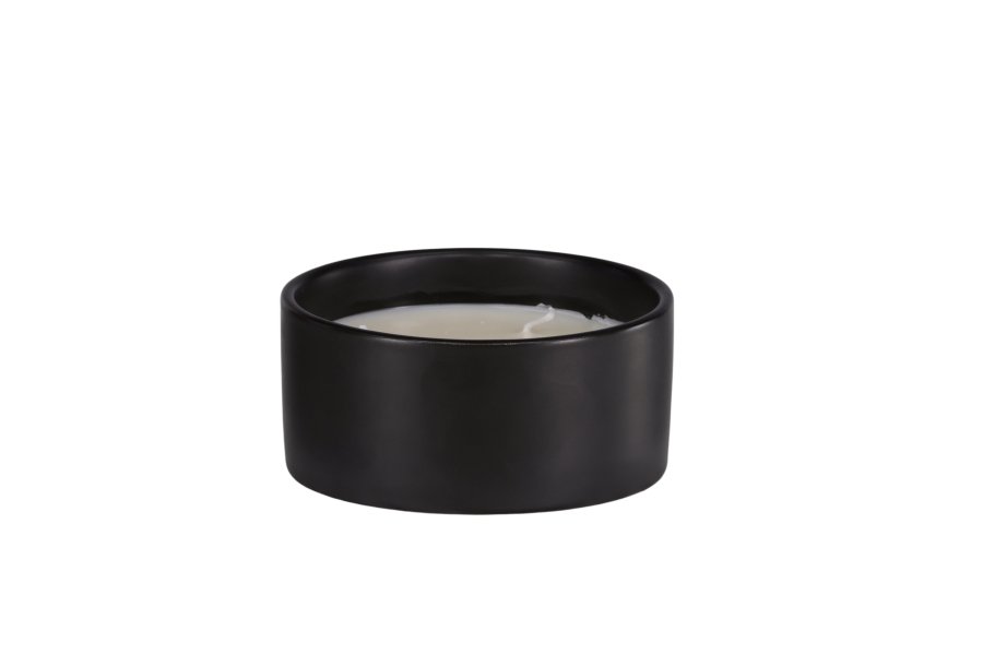 VENTURE DESIGN Douglas duftlys, rund - 25% sojavoks, 25% paraffin, sort keramik (D13xH6)