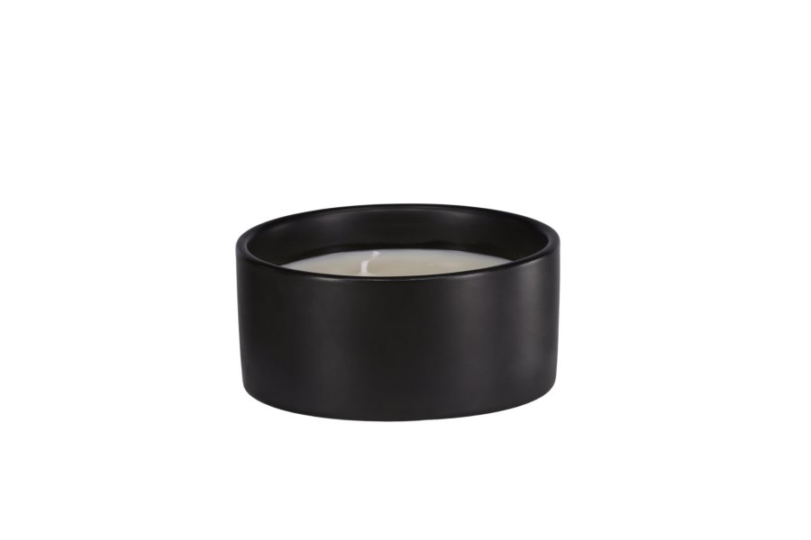 VENTURE DESIGN Douglas duftlys, rund - 25% sojavoks, 25% paraffin, sort keramik (D13xH6)