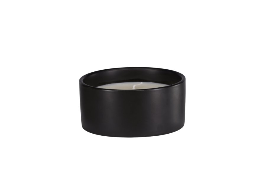 VENTURE DESIGN Douglas duftlys, rund - 25% sojavoks, 25% paraffin, sort keramik (D13xH6)