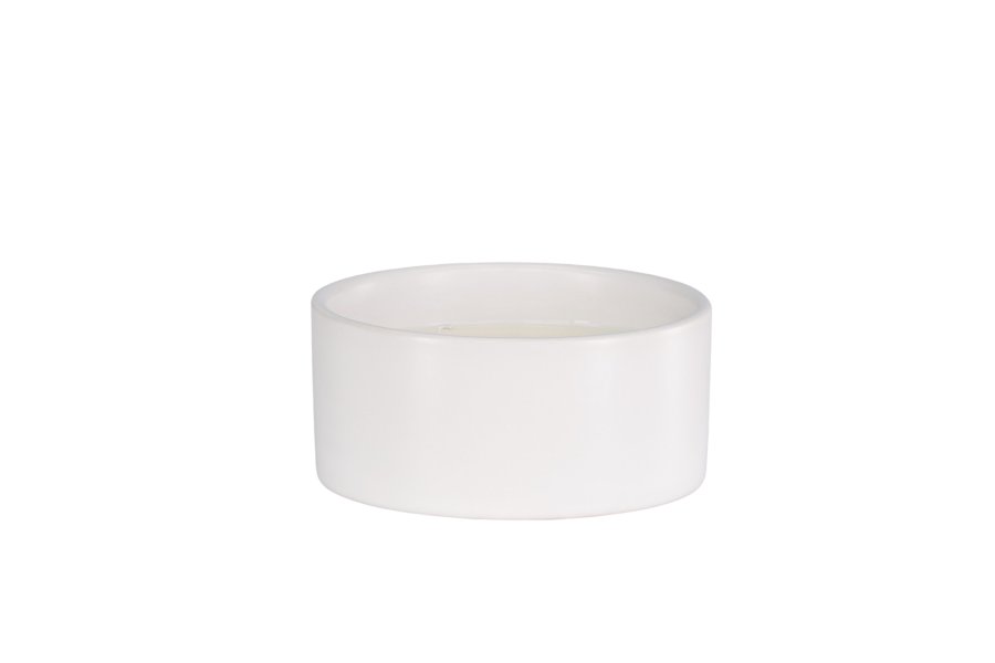 VENTURE DESIGN Douglas duftlys, rund - 25% sojavoks, 25% paraffin, hvid keramik (D13xH6)