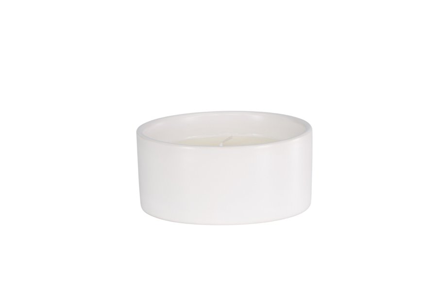 VENTURE DESIGN Douglas duftlys, rund - 25% sojavoks, 25% paraffin, hvid keramik (D13xH6)