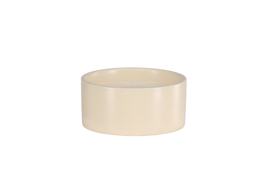 VENTURE DESIGN Douglas duftlys, rund - 25% sojavoks, 25% paraffin, beige keramik (D13xH6)