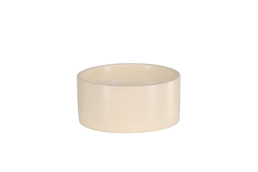 VENTURE DESIGN Douglas duftlys, rund - 25% sojavoks, 25% paraffin, beige keramik (D13xH6)