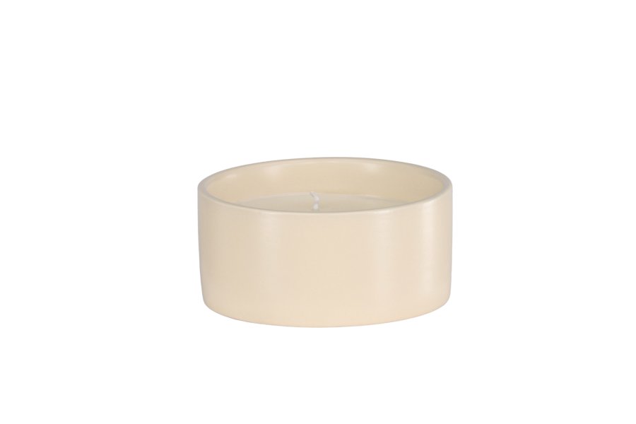 VENTURE DESIGN Douglas duftlys, rund - 25% sojavoks, 25% paraffin, beige keramik (D13xH6)