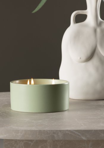 VENTURE DESIGN Douglas duftlys, rund - 25% sojavoks, 25% paraffin, grn keramik (D13xH6)