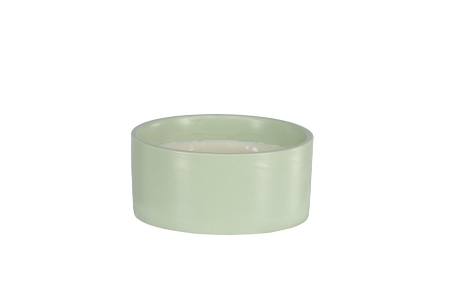 VENTURE DESIGN Douglas duftlys, rund - 25% sojavoks, 25% paraffin, grn keramik (D13xH6)