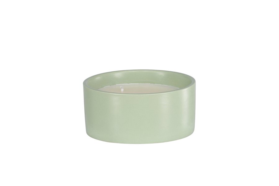 VENTURE DESIGN Douglas duftlys, rund - 25% sojavoks, 25% paraffin, grn keramik (D13xH6)