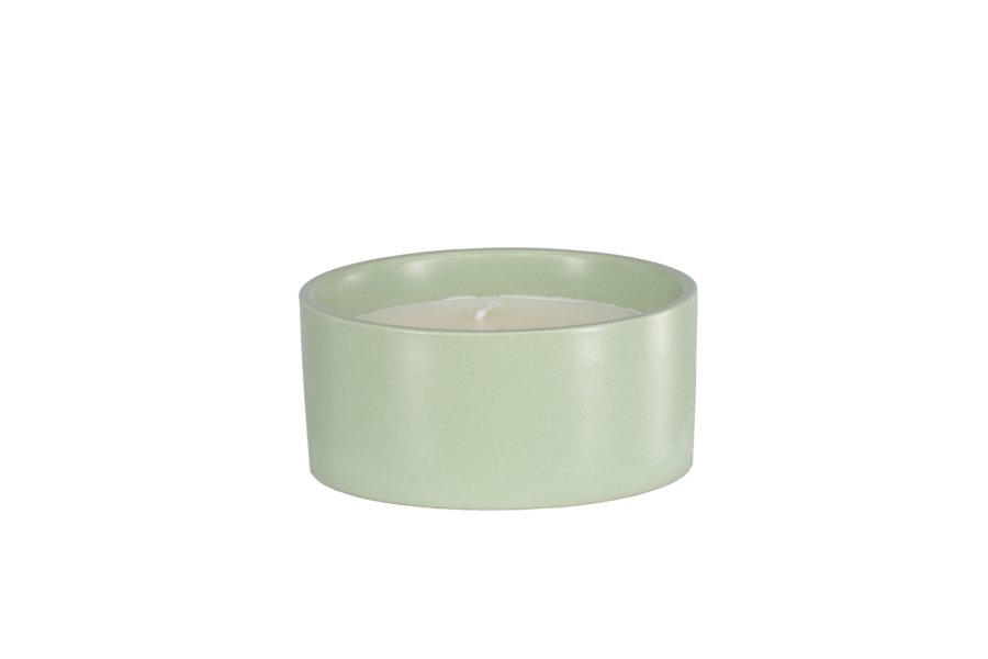 VENTURE DESIGN Douglas duftlys, rund - 25% sojavoks, 25% paraffin, grn keramik (D13xH6)