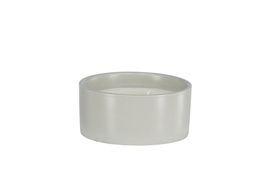 VENTURE DESIGN Douglas duftlys, rund - 25% sojavoks, 25% paraffin, lysegr keramik (D13xH6)