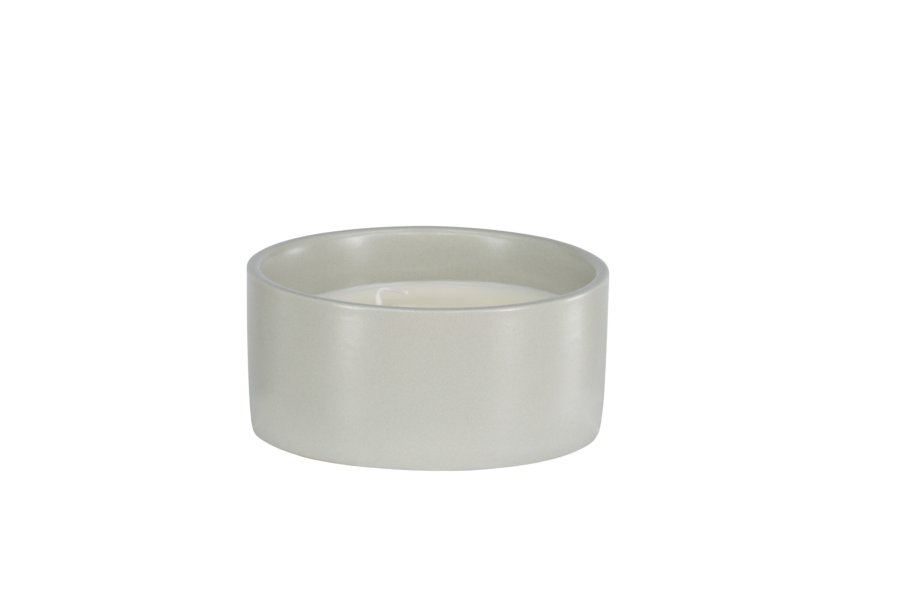 VENTURE DESIGN Douglas duftlys, rund - 25% sojavoks, 25% paraffin, lysegr keramik (D13xH6)