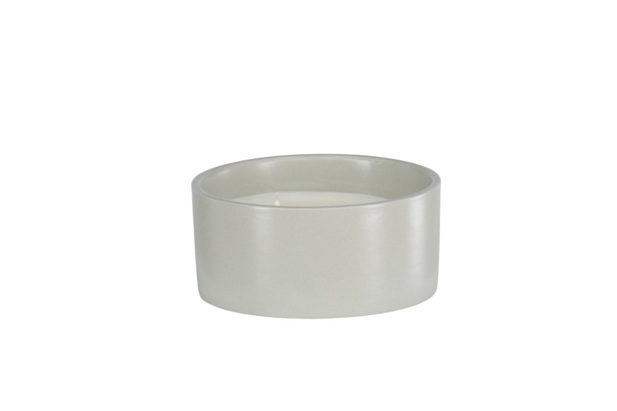 VENTURE DESIGN Douglas duftlys, rund - 25% sojavoks, 25% paraffin, lysegr keramik (D13xH6)