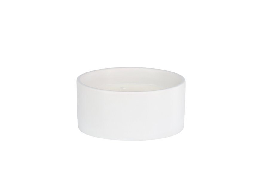VENTURE DESIGN Douglas duftlys, rund - 25% sojavoks, 25% paraffin, offwhite keramik (D13xH6)