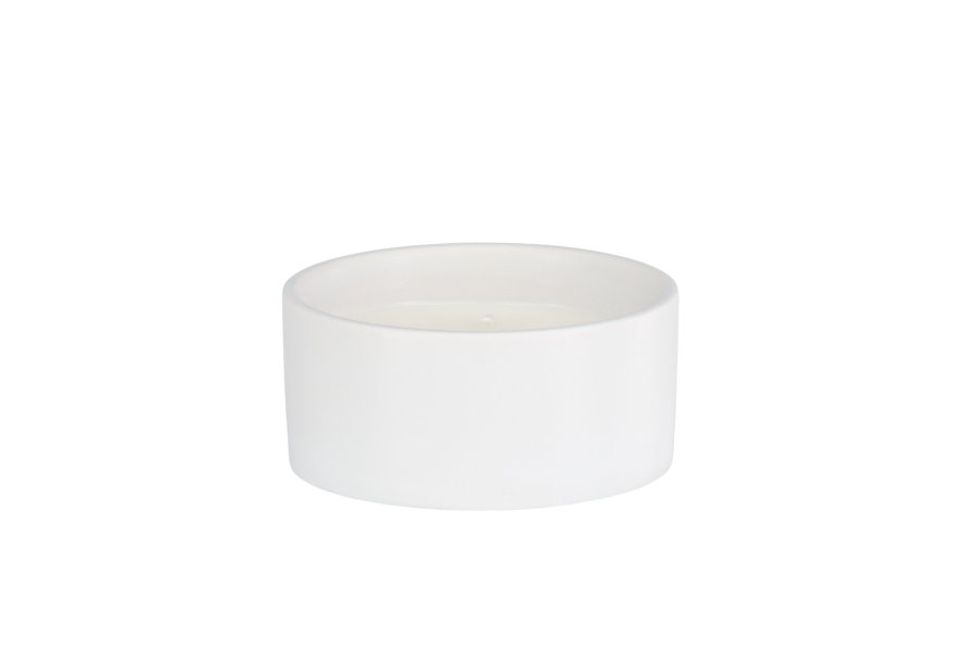 VENTURE DESIGN Douglas duftlys, rund - 25% sojavoks, 25% paraffin, offwhite keramik (D13xH6)