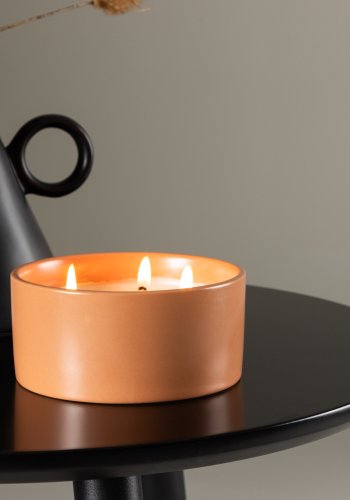 VENTURE DESIGN Douglas duftlys, rund - 25% sojavoks, 25% paraffin, ristet keramik (D13xH6)
