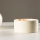 VENTURE DESIGN Douglas duftlys, rund - 25% sojavoks, 25% paraffin, beige/sorte prik keramik (D13xH6)