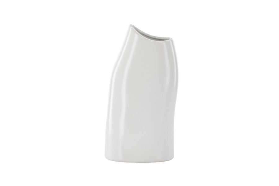 VENTURE DESIGN Ernst vase - hvid stentj (12x9x23H)
