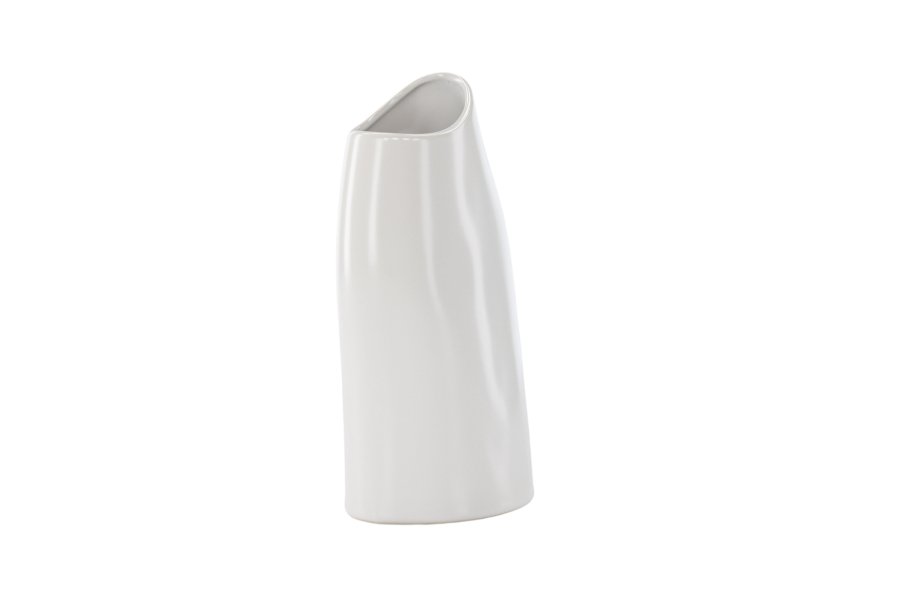 VENTURE DESIGN Ernst vase - hvid stentj (12x9x23H)