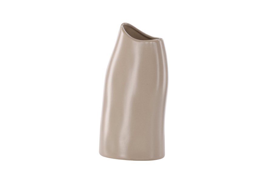 VENTURE DESIGN Ernst vase - mrk beige stentj (12x9x23H)
